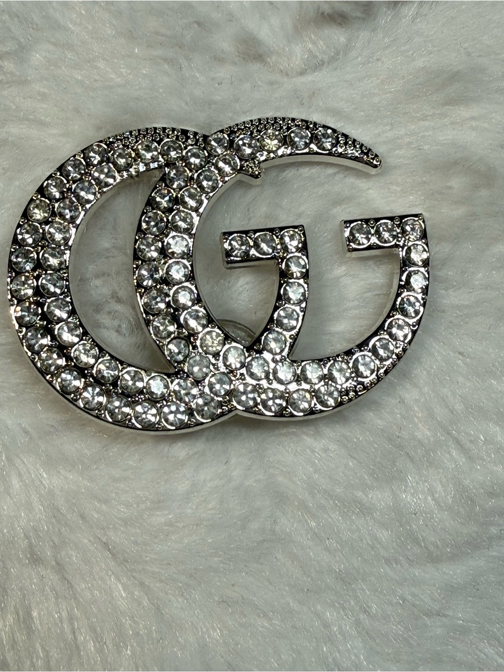 Silver Tone Charm with Crystal Rhinestones